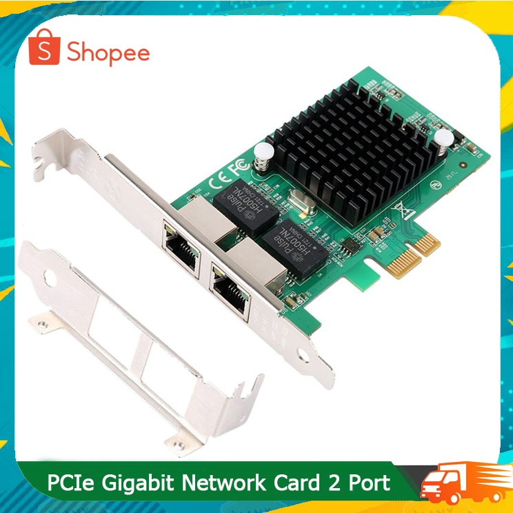 PCIe Gigabit Network Card เพิ่มพอร์ต RJ45 Edivernet ที่รองรับ 10/100/1000 Mbps Dual 2 Port