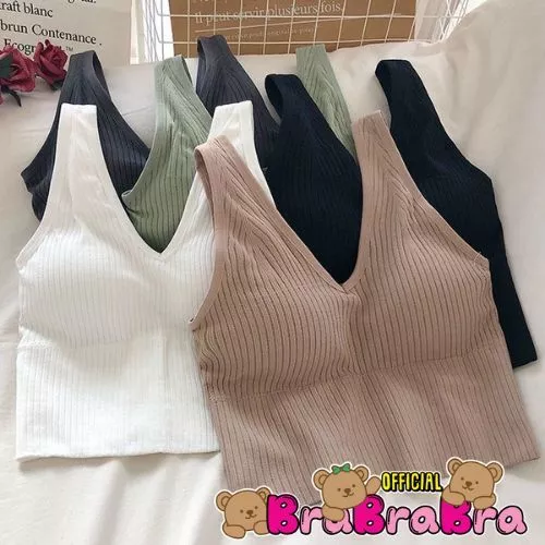 [ส่งจากไทย] 𝑩𝒓𝒂𝑩𝒓𝒂𝑩𝒓𝒂#bra-244 เสื้อกล้าม สายเดี่ยว ผ้าร่อง มีฟองน้ำ