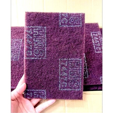 แผ่นใยขัด ใยขัดสังเคราะห์ สก๊อตช์-ไบรต์ HMS เบอร์ 7447C สีแดง ขนาด 6x9 นิ้ว