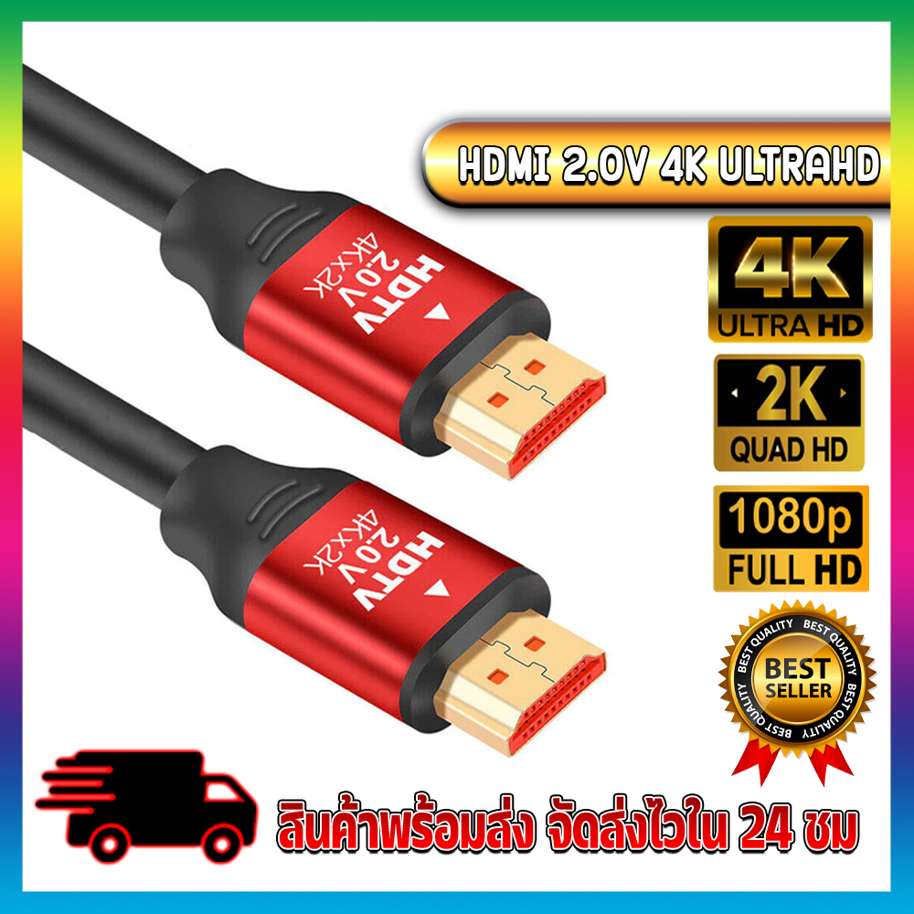 สาย HDMI 2.0 ต่อทีวี 4K 60Hz 48Gbps สาย HDMI 2.0 2k 144Hz สายหนาอย่างดี  1-2-3-5-10ม เมตร Monitor PS5 PS4 PC