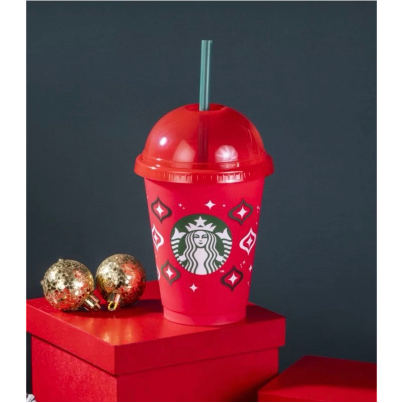 Starbucks Reusable Collection Christmas 2024 แก้ว รียูส สตาร์บัคส์ ของแท้ 100% มือ1 ไม่เคยใช้งาน พร้อมหลอด