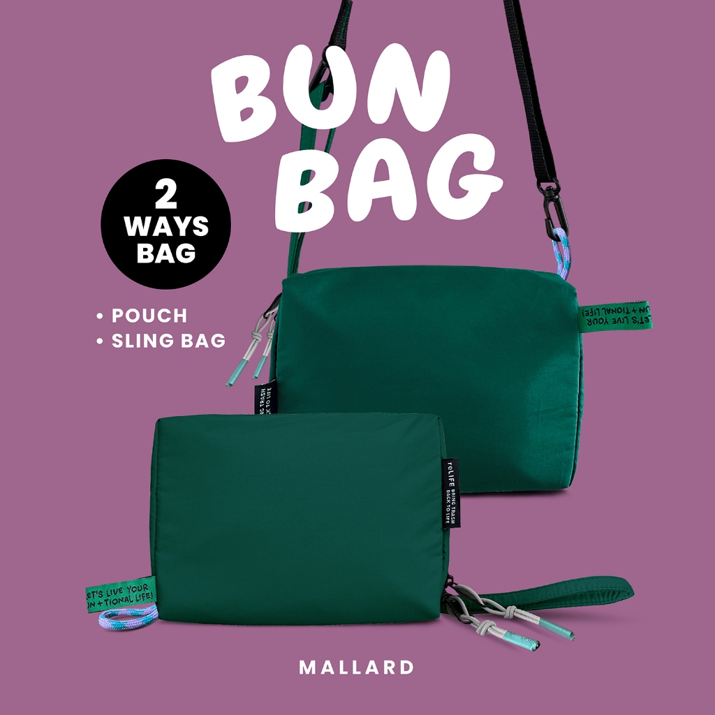 Bun relife mallard กระเป๋าสะพายข้าง รุ่นบัน สีเขียวหัวเป็ด