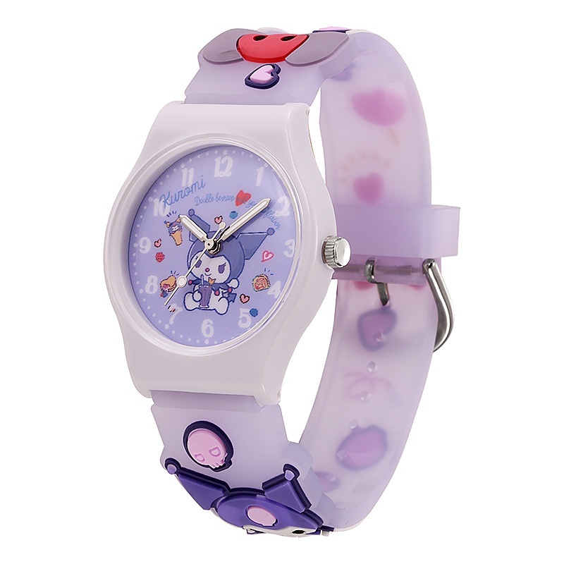 ใหม่ นาฬิกาข้อมือควอตซ์ สายซิลิโคน กันน้ํา ลายการ์ตูน Sanrio Kuromi Melody Cinnamoroll 3D น่ารัก สําหรับเด็กนักเรียน