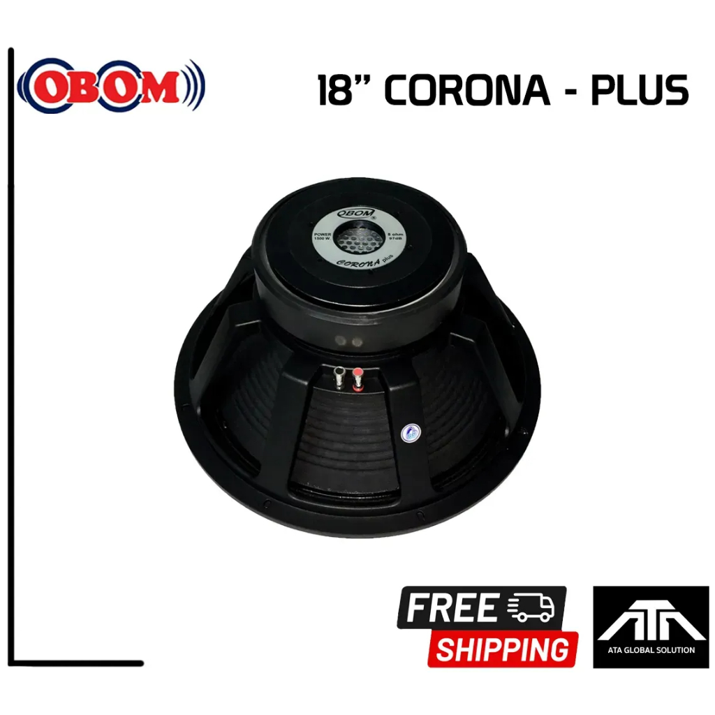 ( แพ็ค 1 ชิ้น ) ดอกลำโพง 18 นิ้ว OBOM 18" CORONA-PLUS 1500 W 8 Ohm ดอกลำโพง 18 นิ้ว โอบอ้อม 18 นิ้ว โคโรนา พลัส 1500 วัต