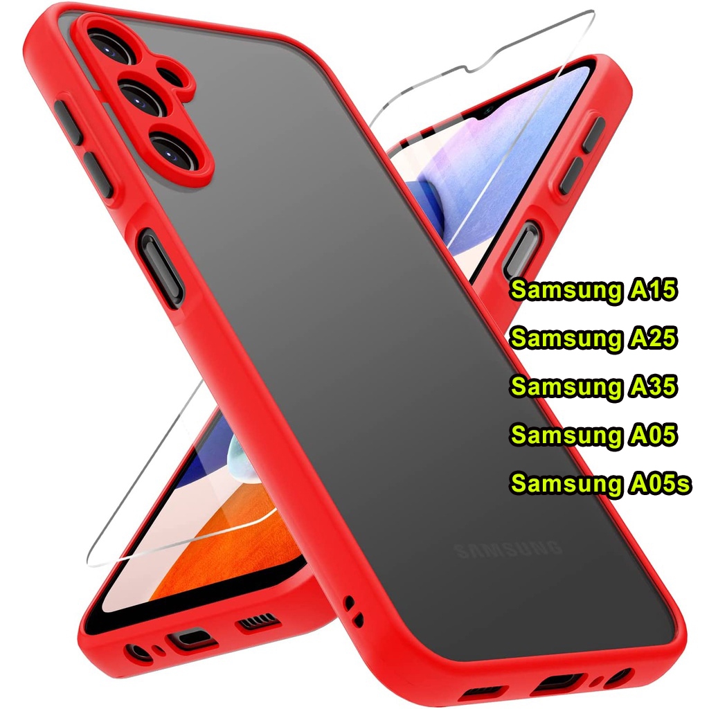 เคสโทรศัพท์มือถือ ซิลิโคนนิ่ม A35 A25 A15 เคสขอบสีหลังด้าน สำหรับ Samsung A05 A05S A24 A34 A54 A14 A04S ซัมซุง 025