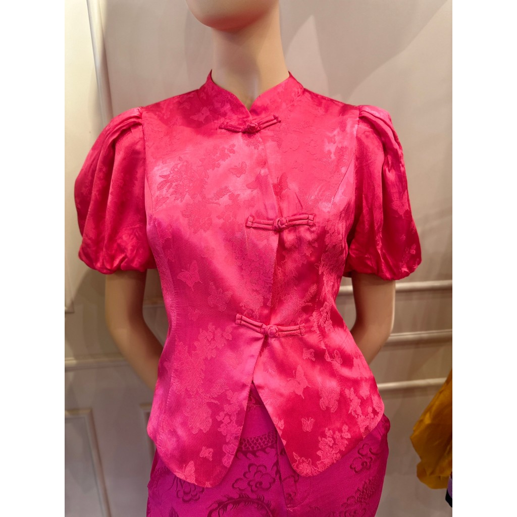 Carisa เสื้อตรุษจีนแบบใหม่ คอจีน แขนบอลลูน ดีไซน์ทันสมัย สำหรับใส่ออกงาน ผ้าไหมจีนเนื้ออย่างดี [4371] ราคา ถูกที่สุด ดีลบีเคเค แกลเลอรีภาพที่ 9