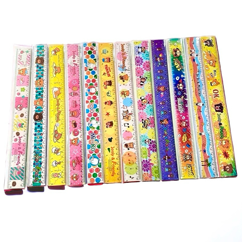 ไม้บรรทัดพลาสติก 16,30cm ลายการ์ตูน พร้อมส่ง