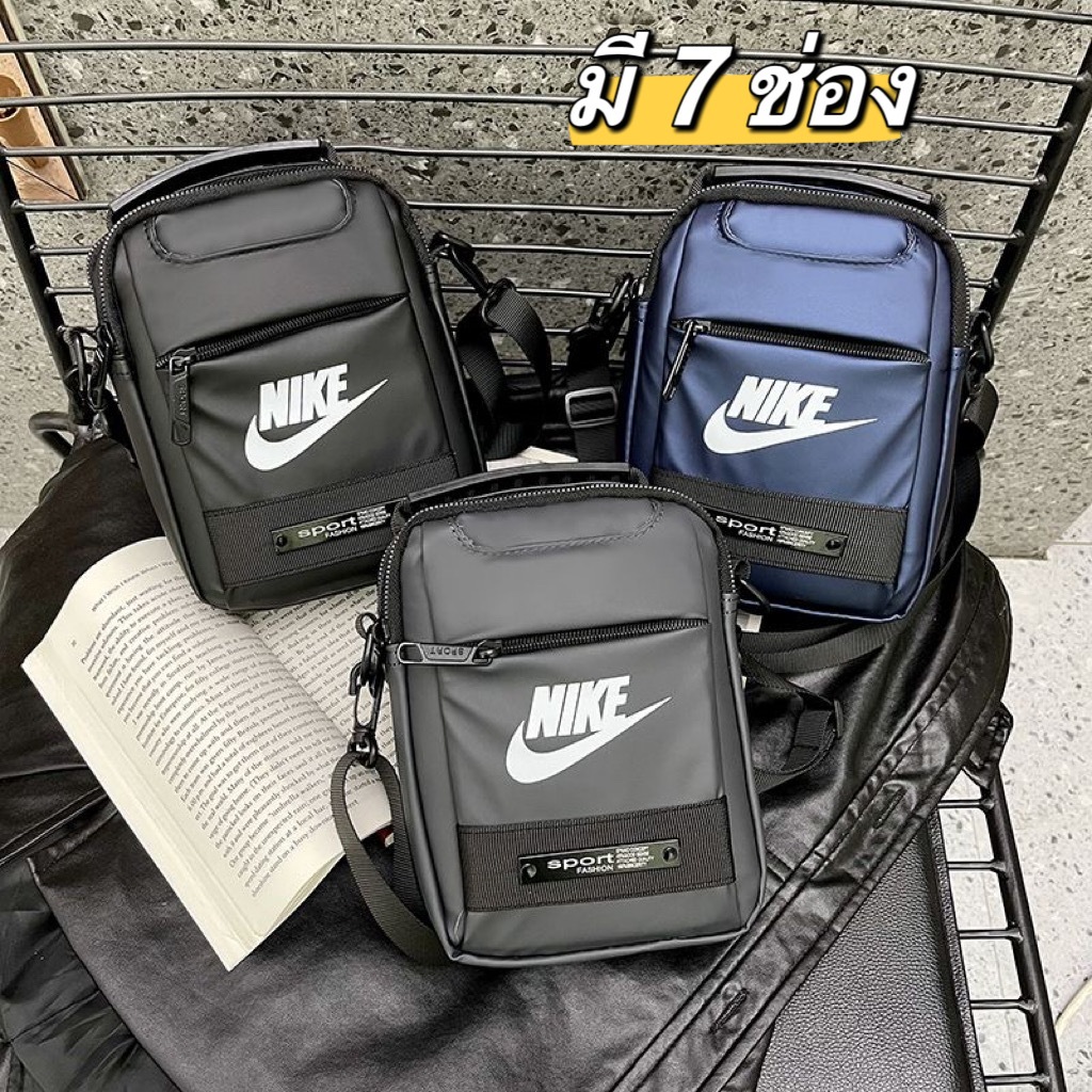 พร้อมส่ง กระเป๋าสะพายข้าง Nike Adidas กันน้ำ หนัง ผู้ชายและผู้หญิง แฟชั่น Fashion
