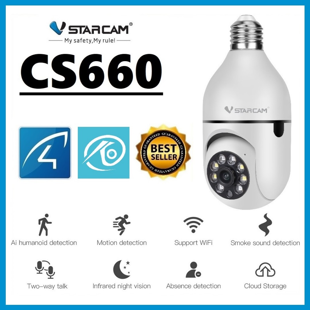 VSTARCAM CS660 SUPER HD 1296p 3.0MP WiFi iP Camera E27 ใส่ขั้วหลอดไฟ กล้องวงจรปิดไร้สาย ไวไฟ