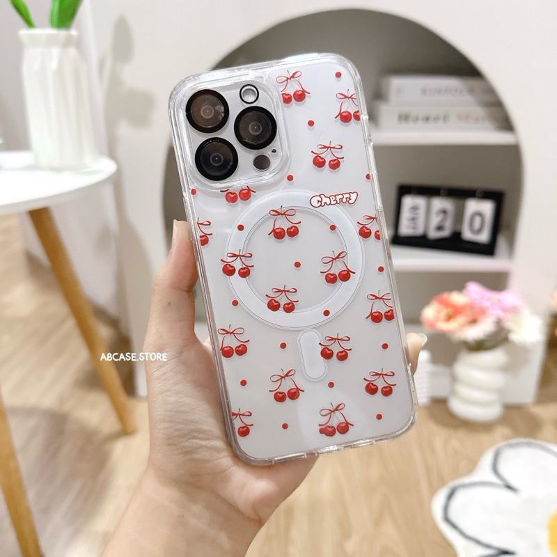 ( มี i15 ) เคส Mag Cherry ขอบนิ่ม