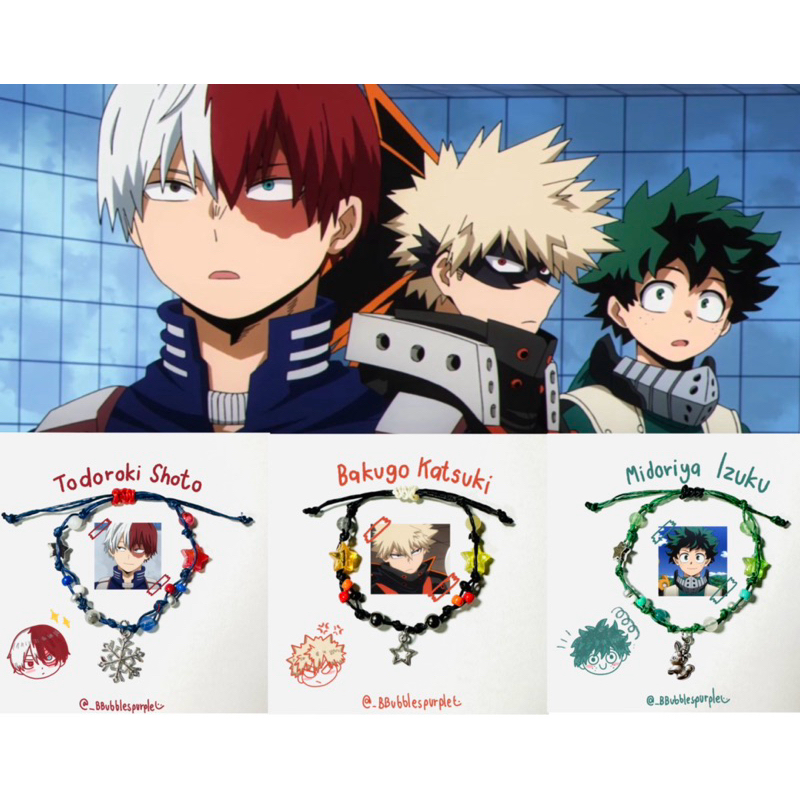 ( พร้อมส่ง ) กำไล ข้อมือ เชือกเทียน My hero academia ❤️ ราคา ถูกที่สุด ดีลบีเคเค