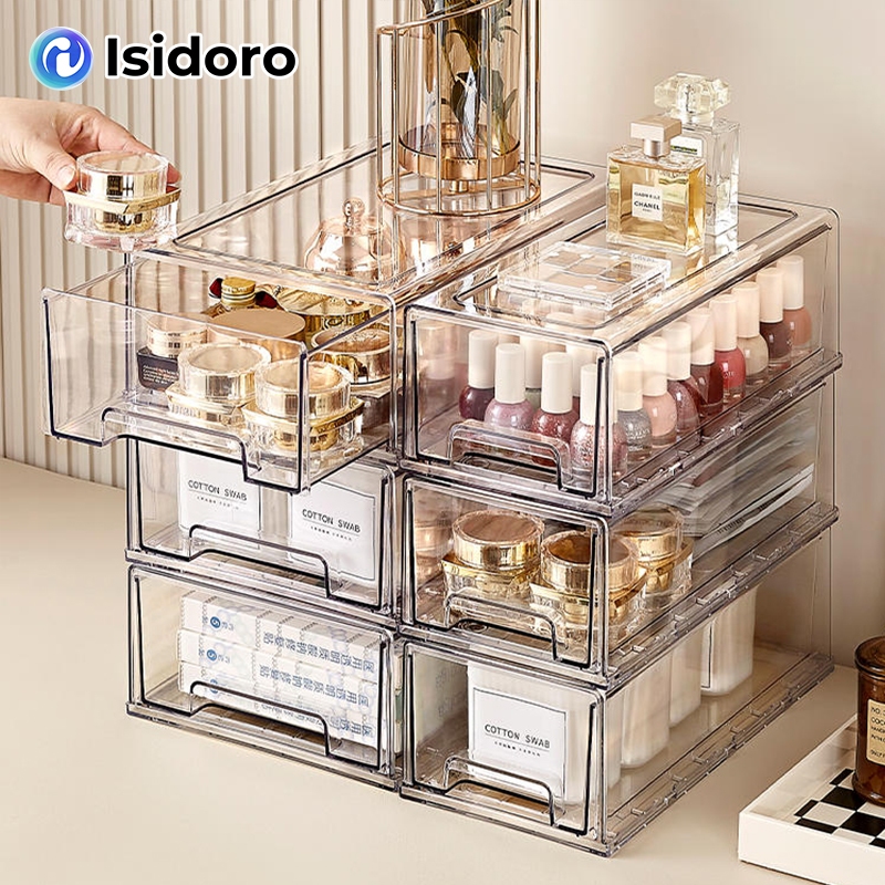 🔥🔥Isidoro กล่องเก็บของโปร่งใส  กันฝุ่นและความชื้น มีหลายชั้น มีลิ้นชัก กล่องจัดระเบียบสิ่งของ