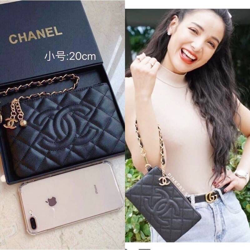 Chanel premium gift clutch กระเป๋าคล้องมือชาแนล หรือถือแบบคลัทช์ ไปออกงานแบบเก๋ๆได้