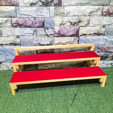 🔴 ที่วาง 2ชั้น 😷 วางต้นกระบองเพชร วางแคคตัส ขนาดกxยxส 18x40x15cm. RAS14-2*32 พื้นพรมสีแดง