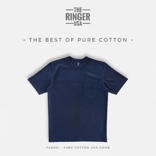 THE SIMPLE TONE เสื้อยืดมีกระเป๋ารุ่น Ringer USA 🇺🇸 ได้รับ LICENSE C ลิขสิทธิ์ฝ้าย​ 100% จาก USA