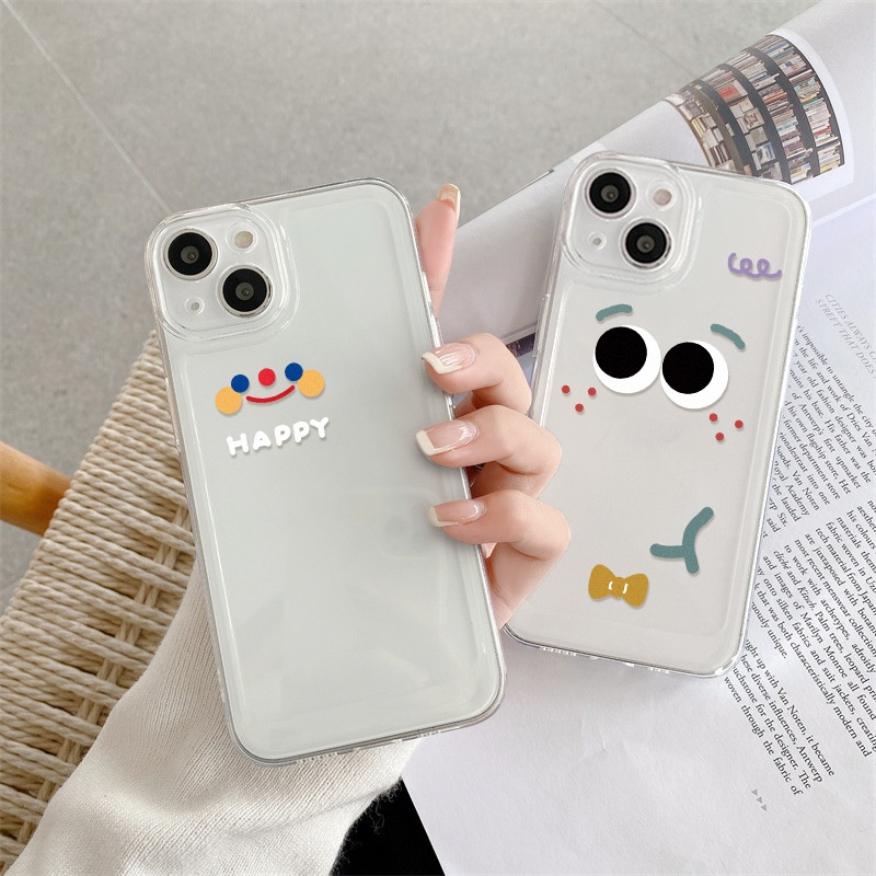 เคสTPUอ่อนอะคริลิค Compatible for iphone 15 14 13 12 11 Pro Max 14 8 7 Plus X XS Max SE 2020 7 8Plus รอยยิ้มเคสโทรศัพท์