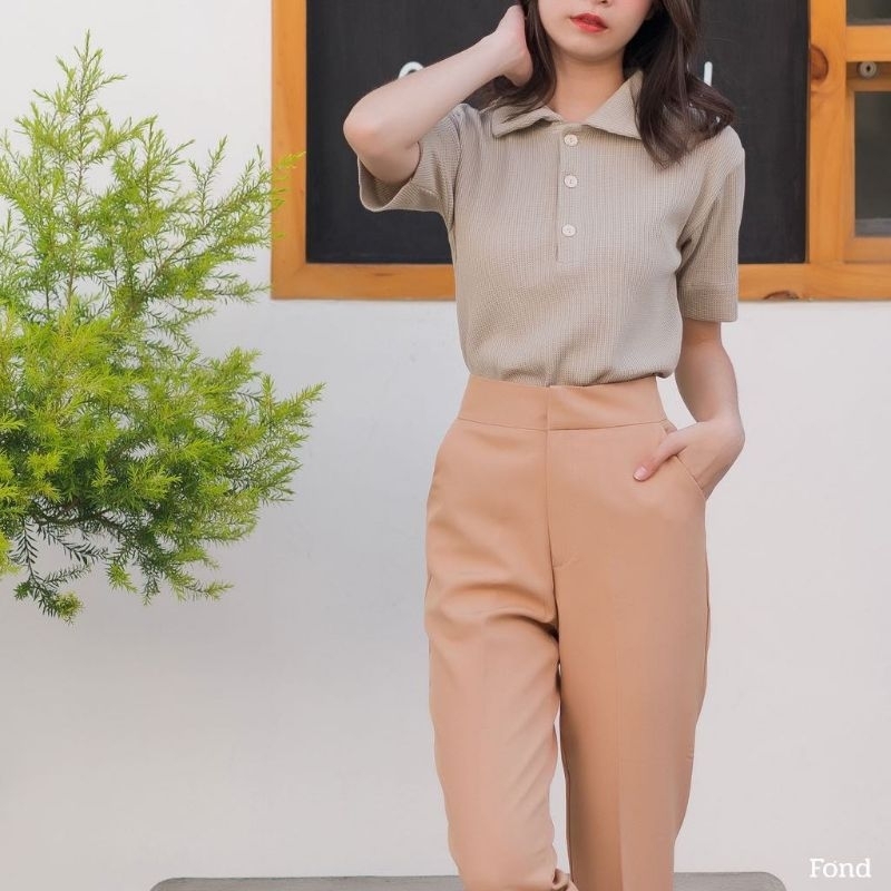 เสื้อร้าน Fond รุ่น D010 สีครีม Fond store