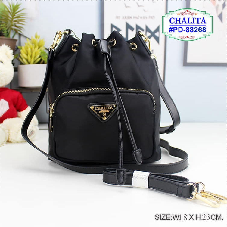 กระเป๋าสะพายสายยาว รุ่น PD-88268 ทรงขนมจีบ ยี่ห้อ CHALITA #มีเก็บปลายทาง