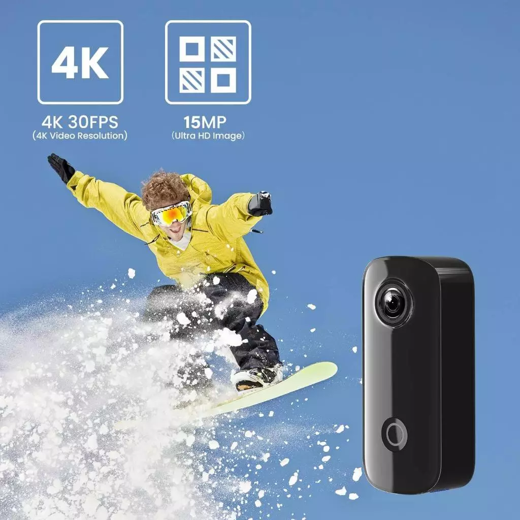 กล้องแอคชั่น SJCAM C100+ 4K/30FPS เชื่อมต่อ WIFIได้ กล้องวิดีโอดิจิทัลกันน้ำ Action Camera ติดหมวกกันน๊อค/เซลฟี่/ถ่ายวีด thumbnail 5