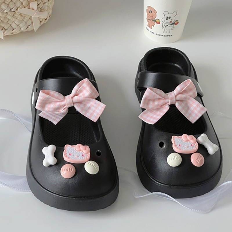 Swfit รองเท้าแตะหัวโตแฟชั่นสำหรับคุณผู้หญิง แถมตัวติดการ์ตูนน้องสนุัขน่ารัก น้ำหนักเบาใส่สบายเท้า สีทูโทน 3 สี 3 ไซซ์ - รูปที่ 4