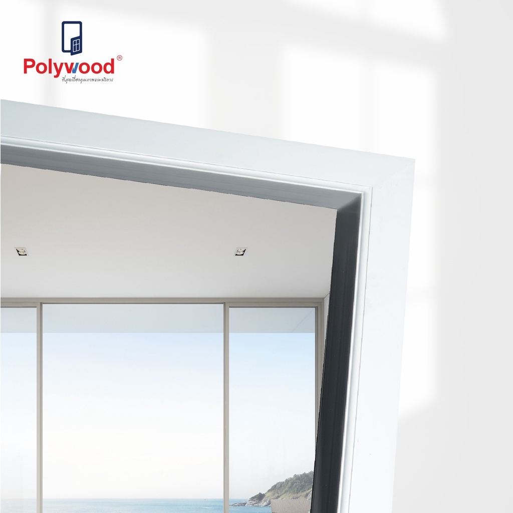 ส่งฟรี Polywood โพลีวูด วงกบ uPVC สีขาว รุ่น V-Series วงกบประตู ขอบบัว ขนาด 70/ 80/ 90 x 200 cm. วงกบสีขาว
