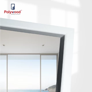 ส่งฟรี Polywood โพลีวูด วงกบ uPVC สีขาว ขอบบัว วงกบประตู ขนาด 70/ 80/ 90 x 200 cm. วงกบสีขาว