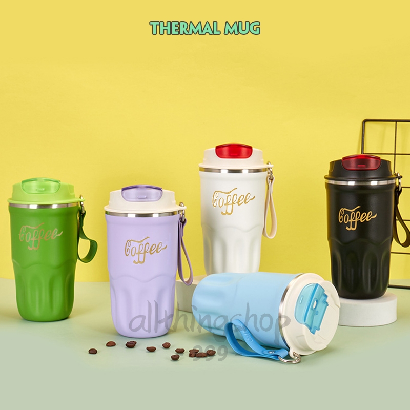 แก้วกาแฟพกพา 510ml. สแตนเลสแบบพกพา316 น้ำสแตนเลส ร้อนพร้อมฝา กระติกน้ำสแตนเลส เก็บอุณหภูมิ กาแฟร้อนพร้อมฝา A2661