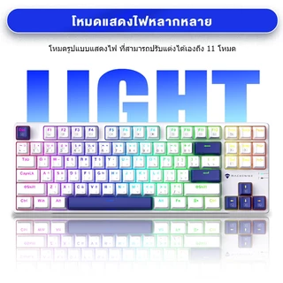 คีย์บอร์ดมีไฟ คีย์บอร์ดเกมมิ่ง แมคคานิค Machenike K500-B87 [แป้มพิมพ์ไทย-อังกฤษ] ใช้สาย Hot-Swappable Keyboard RGB