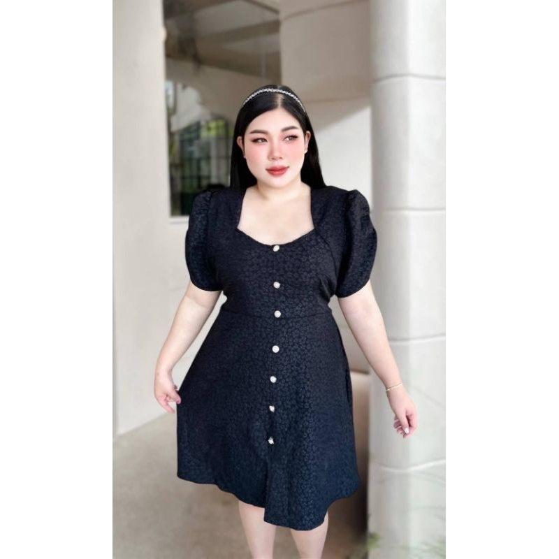 BN309.ชุดเดรสออกงานสาวอวบรุ่นคอหัวใจ ผ้าluxuryงานสวยงานปัง - รูปที่ 2