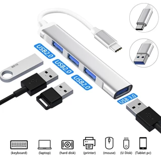 USB HUB ความเร็วสูง 4 พอร์ตฮับ USB 3.0 Type-C HUB Adapter สำหรับ PC / อุปกรณ์เสริมคอมพิวเตอร์