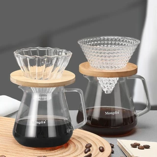 Alechaung กรวยดริปกาแฟ ดริปเปอร์ ชุดดริปกาแฟ Glass Coffee Dripper พร้อมกระดาษกรอง 1-2 100แผ่น