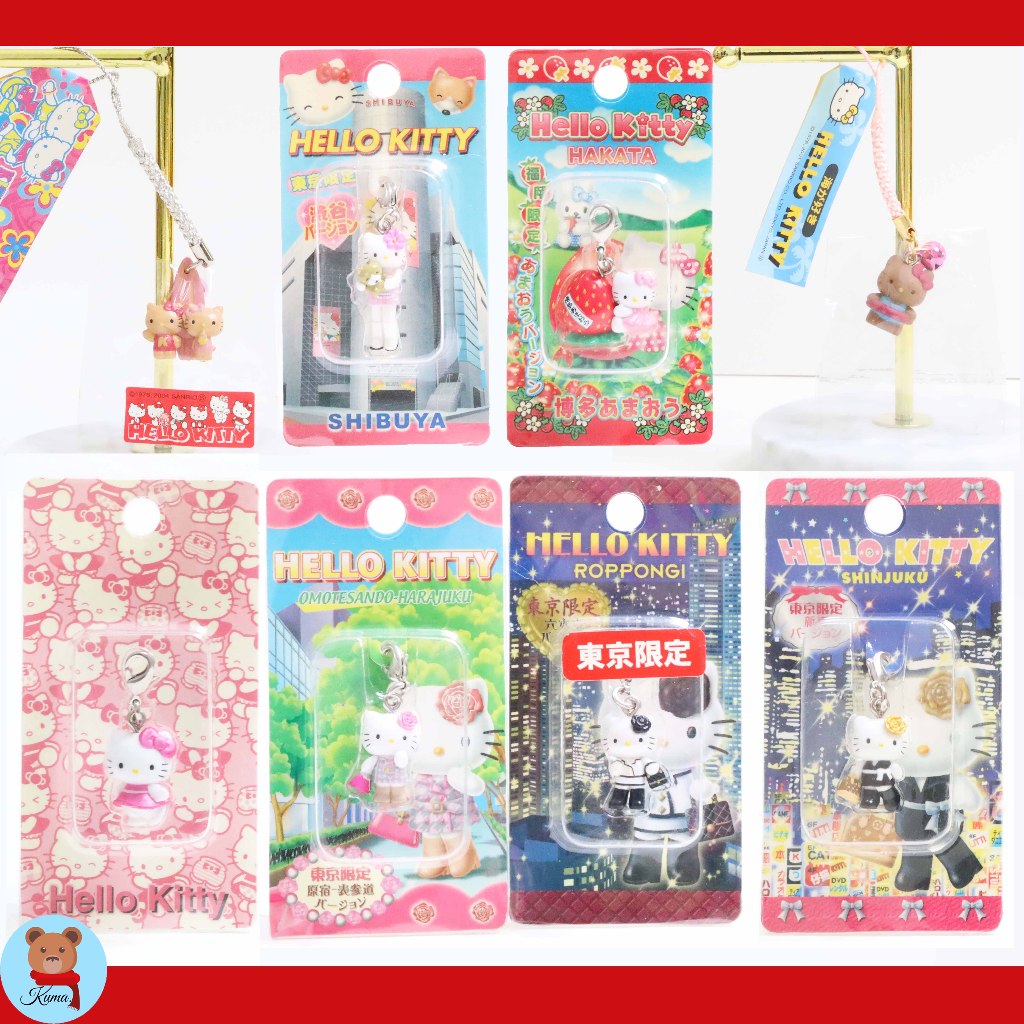 Rare level2 Hello Kitty Souvenir mobile keychains from Japan Sanrio rare2 พวงกุญแจ คิตตี้ หายาก ซานริโอ้ รวม
