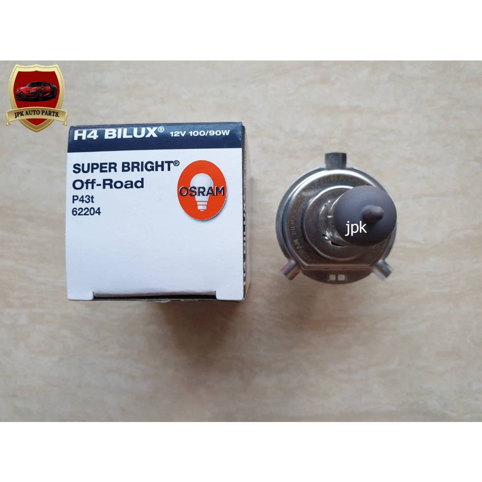 หลอดไฟ H4 จานแฉก 12V 100/90W OSRAM แท้ 1 แพ็คมี10หลอดราคาดวงละ 850บาท