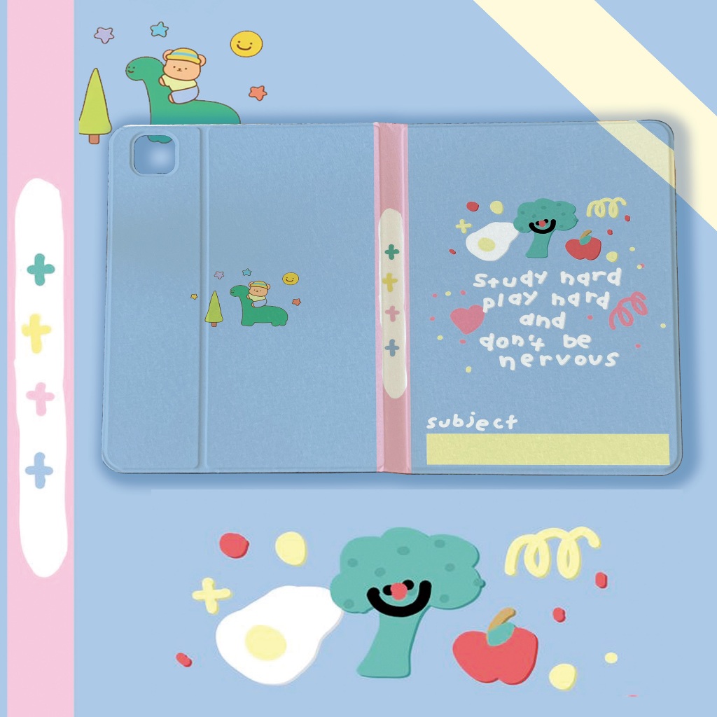 🔥ส่งในพื้นที่🔥เคสป้องกัน iPad ผักน่ารัก Gen11 Air5 พร้อมถาดใส่ปากกา เคสไอแพด Gen11 Air7 Air4/6 Gen8