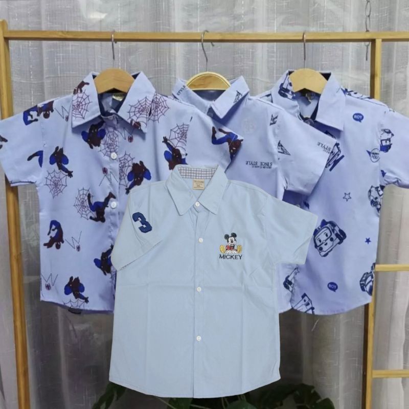 เสื้อเชิ้ตเด็ก แขนสั้น เลือกสีได้แต่คละลาย ราคา ถูกที่สุด ดีลบีเคเค แกลเลอรีภาพที่ 9