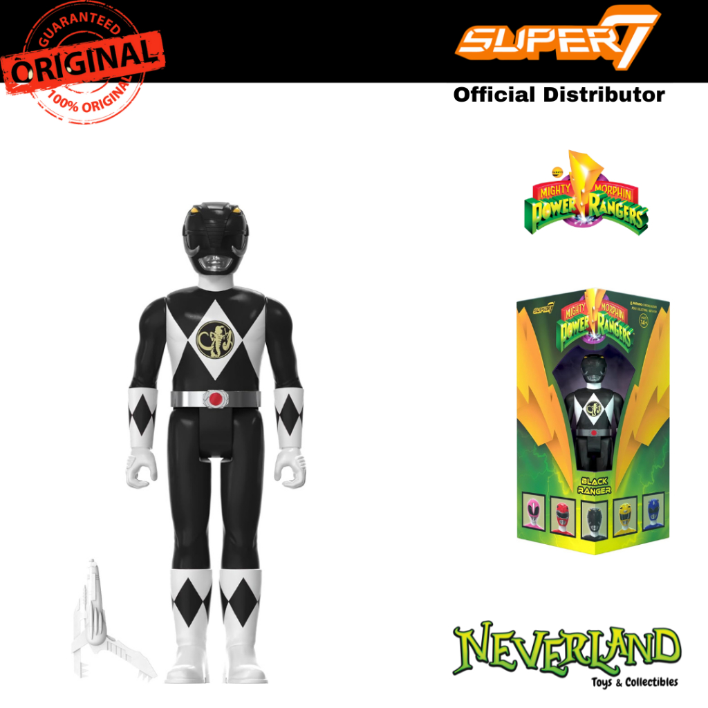 Super7 Mighty Morphin Power Rangers Black Ranger SDCC ReAction Figure