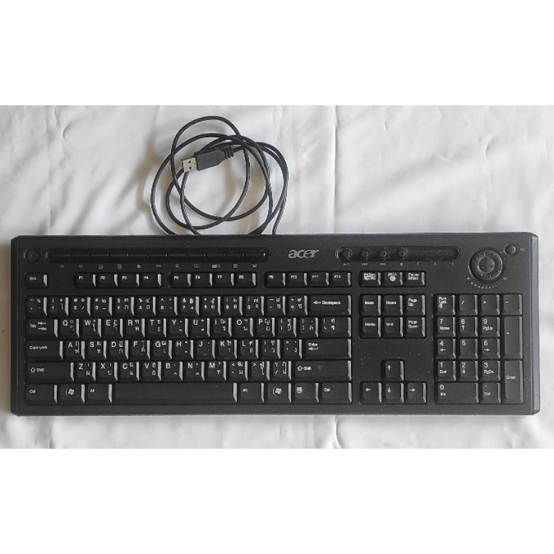 Keyboard Acer / Gview คีย์บอร์ด Acer รุ่น Ku0420 / Gview รุ่น H2 สาย USB แป้นพิมพ์ไทย/อังกฤษ มือสอง 