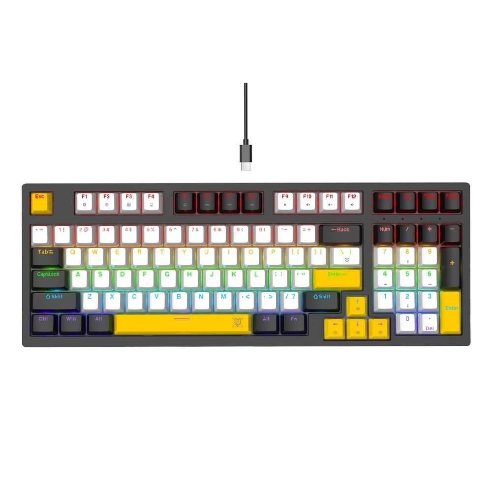 คีย์บอร์ดเกมมิ่ง NUBWO THANATOS X802 Mini RGB Mechanical Keyboard 97 Keys คีย์บอร์ดเมคานิคอล ประกัน 2 ปี รูปที่ 6