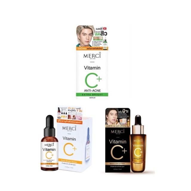 เมอร์ซี่ วิตามินซี MERCI SKIN CARE Vitamin C+ เซรั่ม Vit C Merci & MERCI เมอร์ซี่ สูตรลดปัญหาสิว/ฝ้า