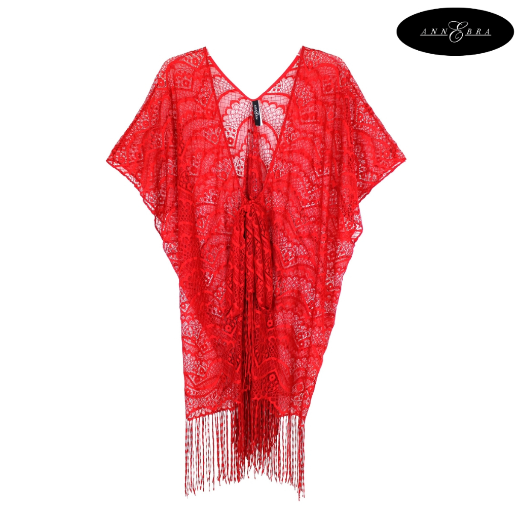 Annebra Cruise เสื้อคลุม ผ้าลูกไม้ซีทรู เสื้อคลุมชุดว่ายน้ำ Lace See Through Beach Cover Up รุ่น AS9-470