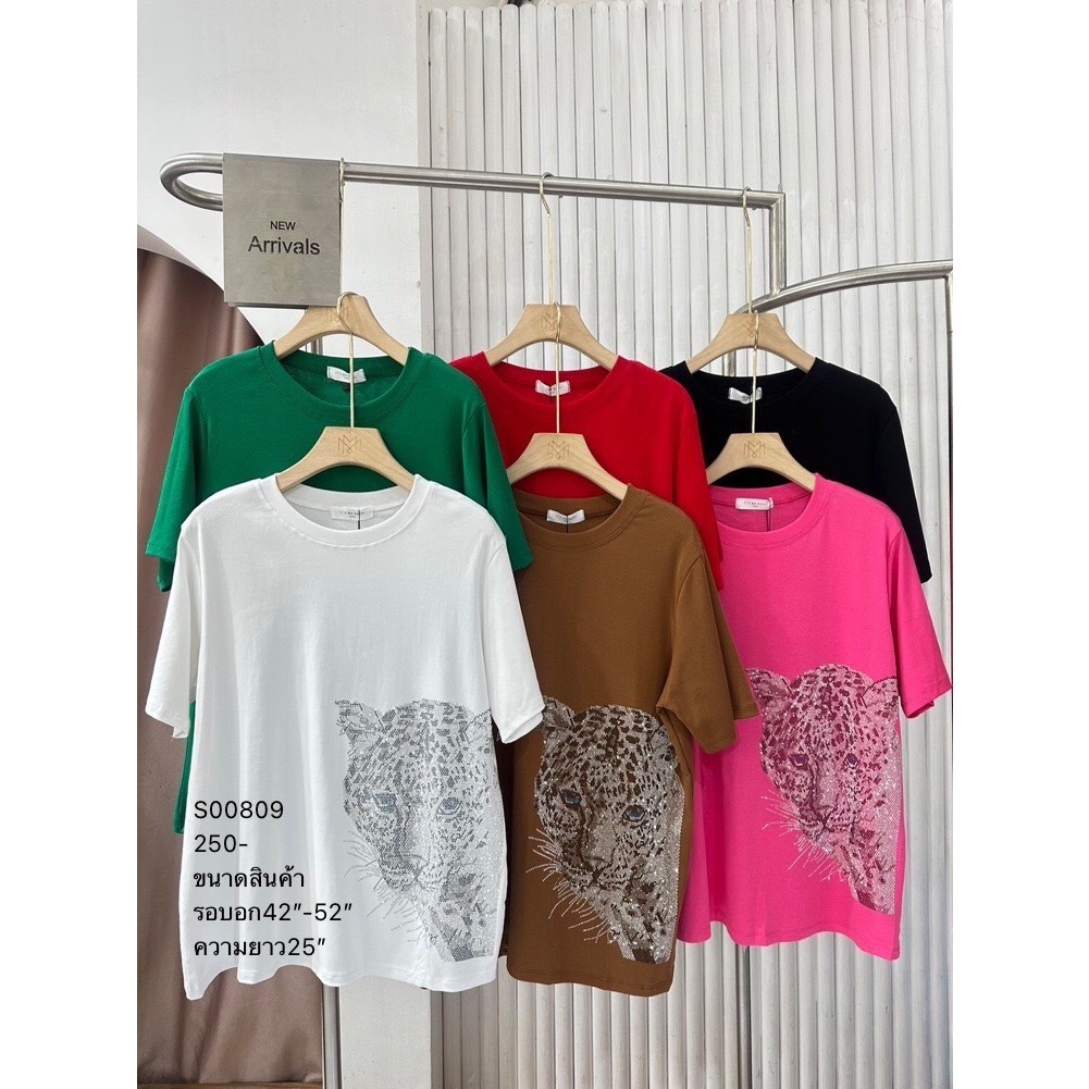[พิมพ์โค้ด SISDEC ลด 60.- ] S00809 สกรีนลายเสือ เสื้อยืดสุดฮอต