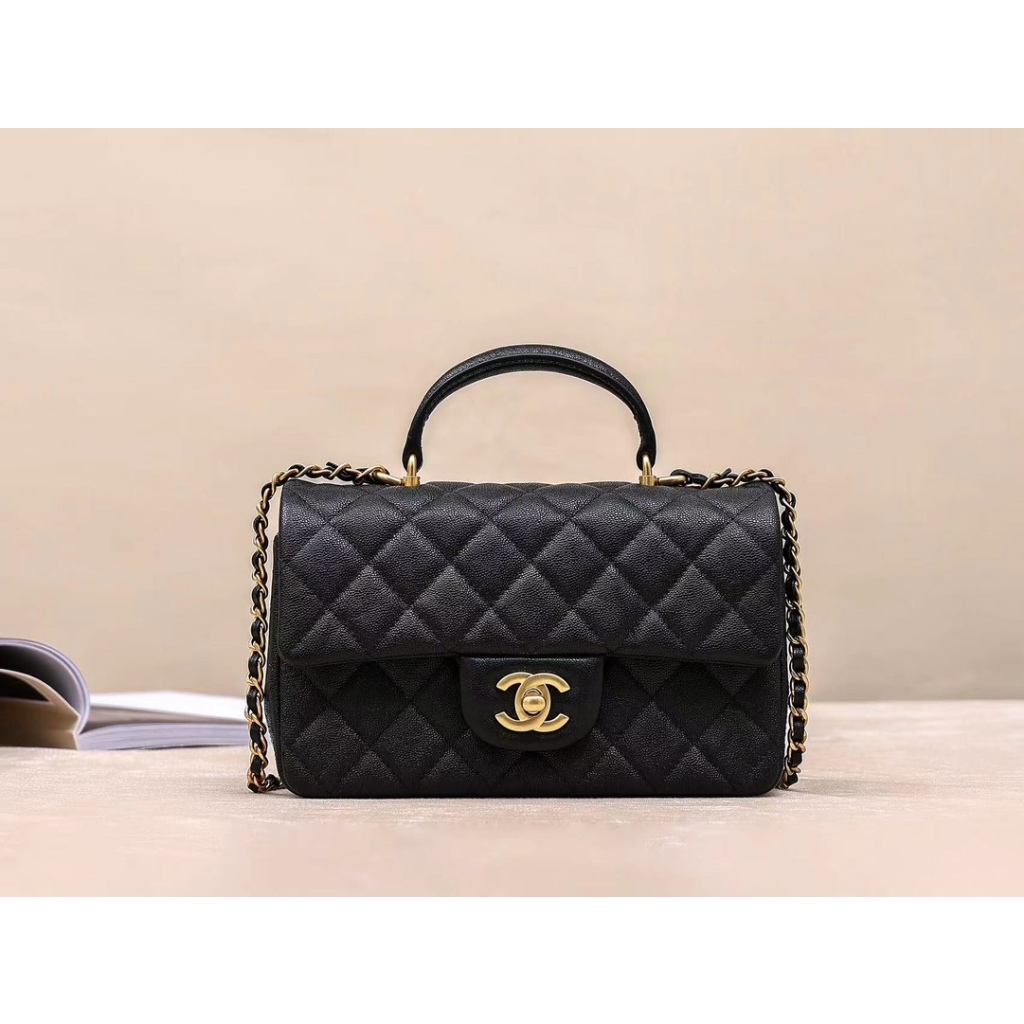 [ทักแชทก่อนสั่งซื้อ]Chanel mini CF handle chain classic diamond flap bag อุปกรณ์ครบ กล่อง แคร์การ์ด ถุงกระดาษ ถุงผ้า