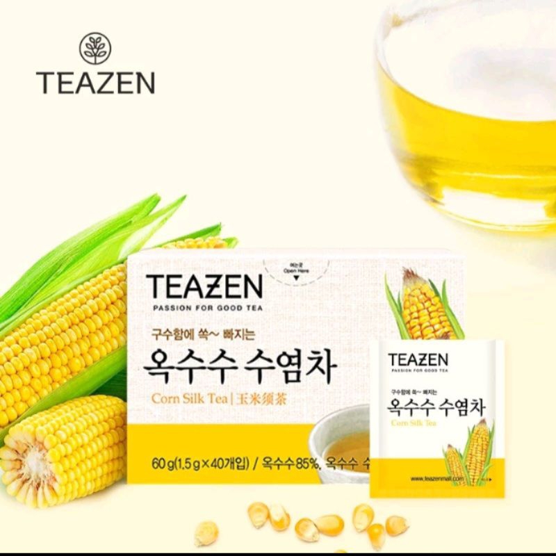 🌽🇰🇷Teazen Corn Silk Tea 1 กล่อง มี 40 ซอง