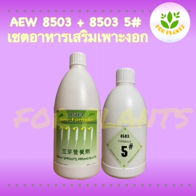เซต ฮอร์โมน8503 ขวดใหญ่1000cc พร้อม 8503 5# ขวดเล็ก 500cc (รวม2ชิ้น) ฮอร์โมนเพาะงอก ฮอร์โมนถั่วงอก เพาะถั่วงอก ถั่วงอกอ้