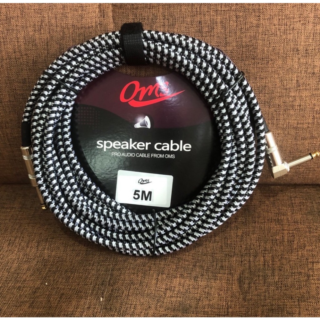 สายแจ็คกีตาร์ OMS แบบไนลอนถัก ยาว3-5 เมตร หัวตรง/ หัวงอ มีฉนวน 2 ชั้น (10FT Braided, Straight / Angle Instrument Cable)