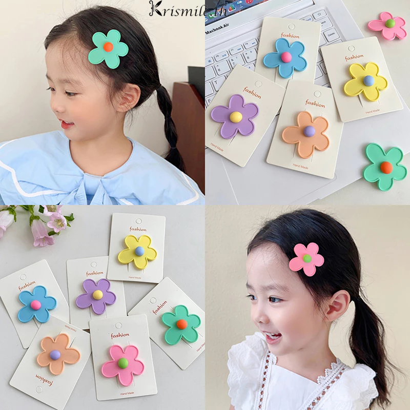 COD-ในไทย💖กิ๊บหนีบผม ใหญ่ดอกไม้สีแคนดี้ น่ารักหวาน สไตล์เกาหลีเรียบง่าย นักเรียนสำหรับผู้หญิง-Krismile.th