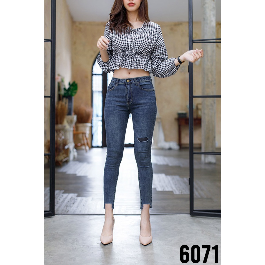 กางเกงยีนส์ NO: 6071  *ผ้ายืด* ค่ะ