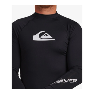 เสื้อ Rashguard สีดำ โลโก้ขาว Quiksilver