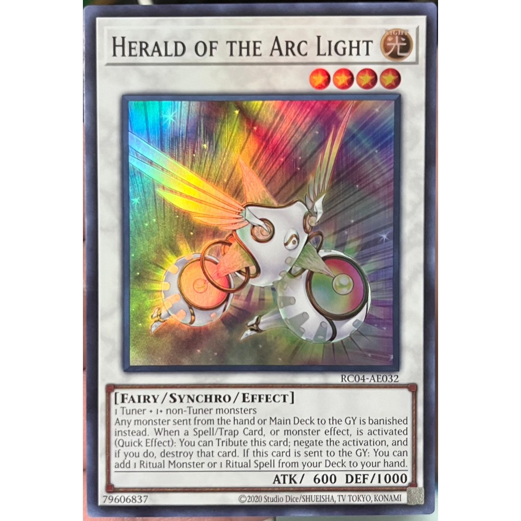 Yugioh Asia-Eng [RC04-AE032] Herald of the Arc Light (Super Rare) การ์ดเกมยูกิแท้ถูกลิขสิทธิ์
