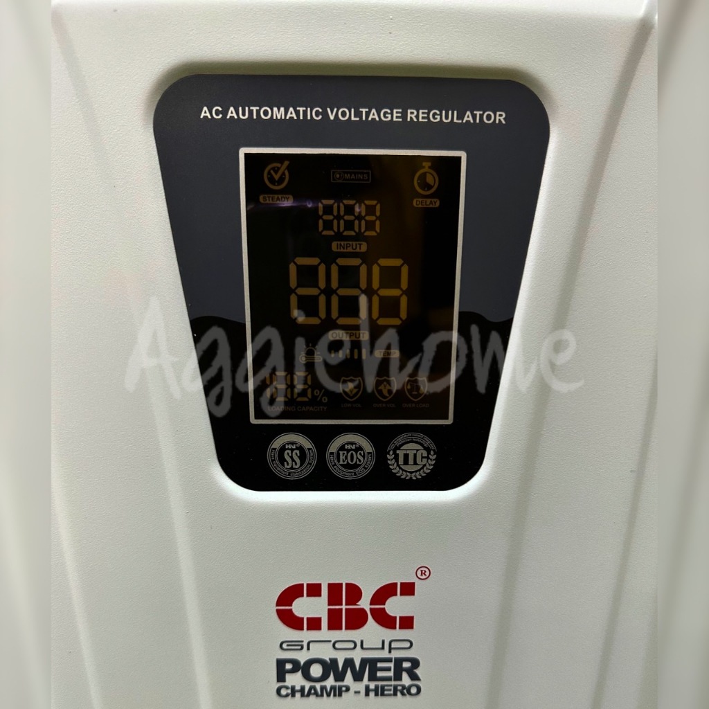 CBC เครื่องปรับแรงดันไฟฟ้า รุ่น MSR70-10KVA (SINGLE PHASE) จอแดงผล LED รรองรับแรงดันได้ 70-265 โวลท์